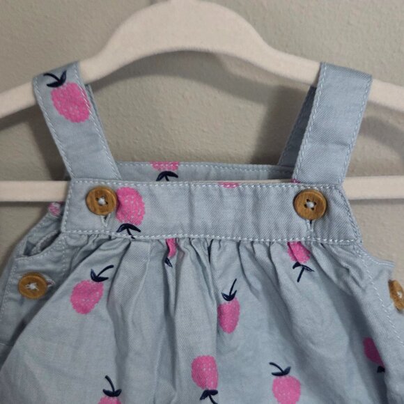 Newborn Girl Raspberry Pattern Dress - Picture 2 of 2